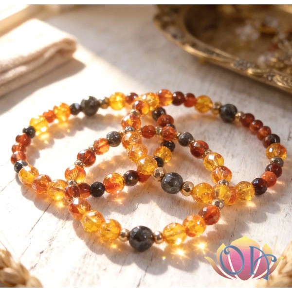 PULSEIRA BOHO HOLISTIC - AMBAR SANGUE DE DRAGÃO